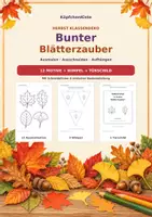 Vorschau - Mal- und Bastelvorlagen - Klassendeko Herbst Bunter Blätterzauber Ausmalbilder Wimpel und Türschild - Deckblatt