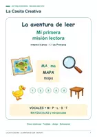 Vista previa - Hojas de trabajo - Aprender a leer GRATIS: Mi primera misión lectora - página 1
