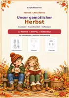 Vorschau - Mal- und Bastelvorlagen - Klassendeko Herbst Unser gemütlicher Herbst Ausmalbilder Wimpel und Türschild - Deckblatt