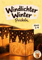 Vorschau - Mal- und Bastelvorlagen - Weihnachten basteln Windlichter | Prickeln Winter Kunst Feinmotorik - Deckblatt