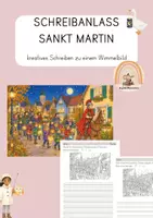 Vorschau - Arbeitsblätter - Kreativer Schreibanlass Sankt Martin / Lichterfest - Deckblatt