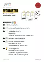 Vorschau - Spiele - Wortarten Klasse 2 – Nomen, Verben, Adjektive: Würfel-Sortierspiel mit Merkkarten - Seite 1