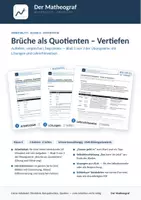 Vorschau - Arbeitsblätter - Übungsserie Brüche als Quotienten (Kl. 6) – 3 Blätter mit Lösungen - Seite 1