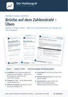 Vorschau - Arbeitsblätter - Brüche auf dem Zahlenstrahl – Üben (Kl. 6) – Arbeitsblatt mit Lösungen - Deckblatt