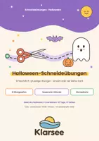 Vorschau - Arbeitsblätter - Schneideübungen Halloween | 10 Vorlagen mit Gespenst & Kürbis | Schneiden lernen, Feinmotorik & Förderschule - Deckblatt