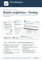 Vorschau - Arbeitsblätter - Übungsserie Brüche vergleichen (Kl. 6) – 3 Blätter mit Lösungen - Seite 1
