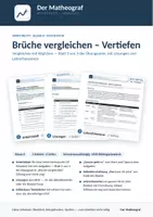 Vorschau - Arbeitsblätter - Brüche vergleichen – Vertiefen (Kl. 6) – Arbeitsblatt mit Lösungen - Deckblatt
