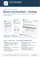 Vorschau - Arbeitsblätter - Kürzen und Erweitern – Einstieg (Kl. 6) – Arbeitsblatt mit Lösungen - Deckblatt