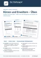 Vorschau - Arbeitsblätter - Kürzen und Erweitern – Üben (Kl. 6) – Arbeitsblatt mit Lösungen - Deckblatt