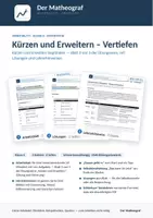 Vorschau - Arbeitsblätter - Kürzen und Erweitern – Vertiefen (Kl. 6) – Arbeitsblatt mit Lösungen - Deckblatt