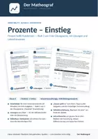Vorschau - Arbeitsblätter - Prozente – Einstieg (Kl. 6) – Arbeitsblatt mit Lösungen - Deckblatt