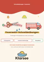 Vorschau - Arbeitsblätter - Schneideübungen Feuerwehr | 15 Vorlagen & Bastelvorlage Feuerwehrauto | Feinmotorik, Förderschule & Grundschule - Deckblatt