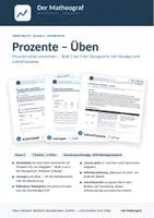 Vorschau - Arbeitsblätter - Prozente – Üben (Kl. 6) – Arbeitsblatt mit Lösungen - Deckblatt
