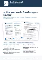 Vorschau - Arbeitsblätter - Antiproportionale Zuordnungen – Einstieg (Kl. 7) – Arbeitsblatt mit Lösungen - Deckblatt