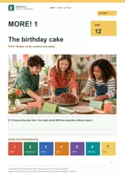 Vorschau - Unterrichtsreihen - MORE! 1 Unit 12 (LP 2023) • ENGLIVA PLAY: The birthday cake – Sprechkarten & Evidence Board - Deckblatt