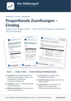 Vorschau - Arbeitsblätter - Proportionale Zuordnungen – Einstieg (Kl. 7) – Arbeitsblatt mit Lösungen - Deckblatt