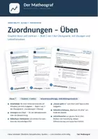 Vorschau - Arbeitsblätter - Zuordnungen – Üben (Kl. 7) – Arbeitsblatt mit Lösungen - Deckblatt