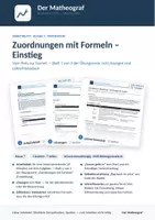 Vorschau - Arbeitsblätter - Zuordnungen mit Formeln – Einstieg (Kl. 7) – Arbeitsblatt mit Lösungen - Deckblatt