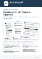 Vorschau - Arbeitsblätter - Zuordnungen mit Formeln – Vertiefen (Kl. 7) – Arbeitsblatt mit Lösungen - Deckblatt
