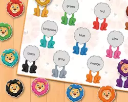 Vorschau - Arbeitsblätter - Löwen Farben Zuordnungsspiel Kindergarten Vorschule - Seite 2