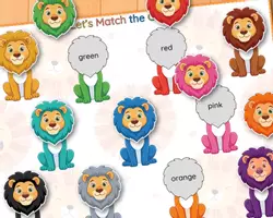 Vorschau - Arbeitsblätter - Löwen Farben Zuordnungsspiel Kindergarten Vorschule - Seite 3