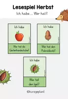 Vorschau - Spiele - Lesespiel Herbst - Ich habe... Wer hat? (Herbstwörter) - Deckblatt