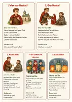 Vorschau - Arbeitsblätter - 10 Lese- und Lernkarten zu St. Martin und 10 zu Allerheiligen; Klasse 2 und 3; zum lesen üben und Selbstreflektieren - Deckblatt
