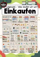 Vorschau - Stationenlernen - Leben in der Stadt - Legespiel - Einkaufen - Deckblatt
