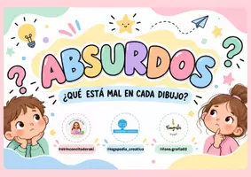 Vista previa - Tarjetas / Manipulativos - ABSURDOS: ¿Qué está mal en cada dibujo - Portada