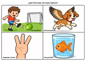 Vista previa - Tarjetas / Manipulativos - ABSURDOS: ¿Qué está mal en cada dibujo - página 3