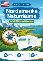 Vorschau - Arbeitsblätter - Nordamerika: Naturräume, Arbeitsblätter, Klasse 8 - Deckblatt