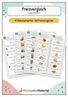 Vorschau - Fördermaterial/Inklusion - Was ist günstiger? Preisvergleich: Supermarkt - Deckblatt