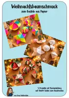 Vorschau - Mal- und Bastelvorlagen - Weihnachtsbaumschmuck zum Basteln aus Papier - Deckblatt