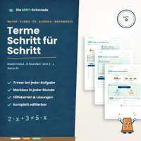 Vorschau - Unterrichtsreihen - Terme Schritt für Schritt – Basismodul (G-Kurs): 8 Stunden Arbeitsblätter mit Tresor-Selbstkontrolle - Deckblatt
