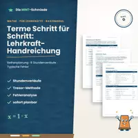 Vorschau - Stundenentwürfe - Terme Schritt für Schritt – Lehrkraft-Handreichung: Reihenplanung und 8 Stundenverläufe à 45 Minuten - Deckblatt