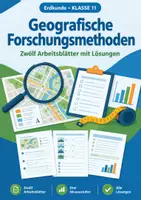 Vorschau - Arbeitsblätter - Geografische Forschungsmethoden, Arbeitsblätter, Klasse 11 - Deckblatt