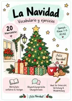 Vorschau - Arbeitsblätter - Spanisch Weihnachten | 20 Arbeitsblätter zu La Navidad mit Lösungen – Wortschatz, Vokabeltraining, Rätsel & Übungen | Klasse 7–9 - Deckblatt