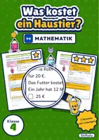 Vorschau - Arbeitsblätter - Was kostet ein Haustier Klasse 4 | Kosten berechnen und vergleichen | mit Lösungen - Deckblatt