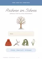 Vorschau - Arbeitsblätter - Zahlenraum 100 | Plus und Minus mit Zehnerübergang | Rechenmauern und Rechenketten | Klasse 2-3 | Winter Miniheft mit Lösungen - Seite 1