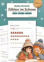 Vorschau - Arbeitsblätter - Zahlenraum 20 | Plus und Minus mit Zehnerübergang | Mengen, Zahlen zerlegen, Rechenmauern | Klasse 1-2 | Winter Miniheft mit Lösungen - Deckblatt