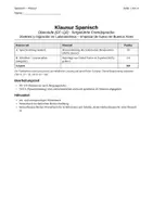 Vorschau - Klassenarbeiten - Spanisch-Klausur Q1/Q2: Jóvenes venezolanos en Argentina + EWH - Deckblatt