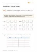 Vorschau - Arbeitsblätter - Zahlenraum 1000 | Plus und Minus mit Übergang | Rechenmauern, Rechenketten, Zahlenrätsel | Klasse 3-4 | Winter Miniheft mit Lösungen - Seite 3