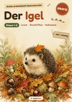 Vorschau - Arbeitsblätter - Gratis: Der Igel – Lesen & Rätseln Kl. 1–2 - Seite 1