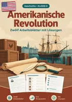 Vorschau - Arbeitsblätter - Amerikanische Revolution, Quellenanalyse, Klasse 8 - Deckblatt