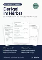 Vorschau - Stundenentwürfe - Der Igel im Herbst – Lesetexte, Experten-Duo, Sortierkarten und igelfreundlicher Garten, Klasse 1–3 (Gratis) - Deckblatt