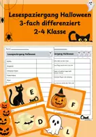 Vorschau - Spiele - Lesespaziergang Halloween - Freebie - Deckblatt