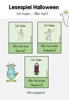 Vorschau - Spiele - Lesespiel Halloween - Ich habe... Wer hat? - Deckblatt