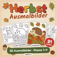 Vorschau - Arbeitsblätter - Herbst Ausmalbilder – 20 Motive für Kunst, Freiarbeit & Vertretungsstunden | Klasse 1–4 - Deckblatt