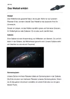 Vorschau - Unterrichtsreihen - NMG Weltall Planung und Arbeitsblätter - Deckblatt