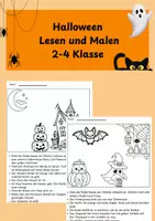 Vorschau - Arbeitsblätter - Halloween - Lesen und Malen - Deckblatt